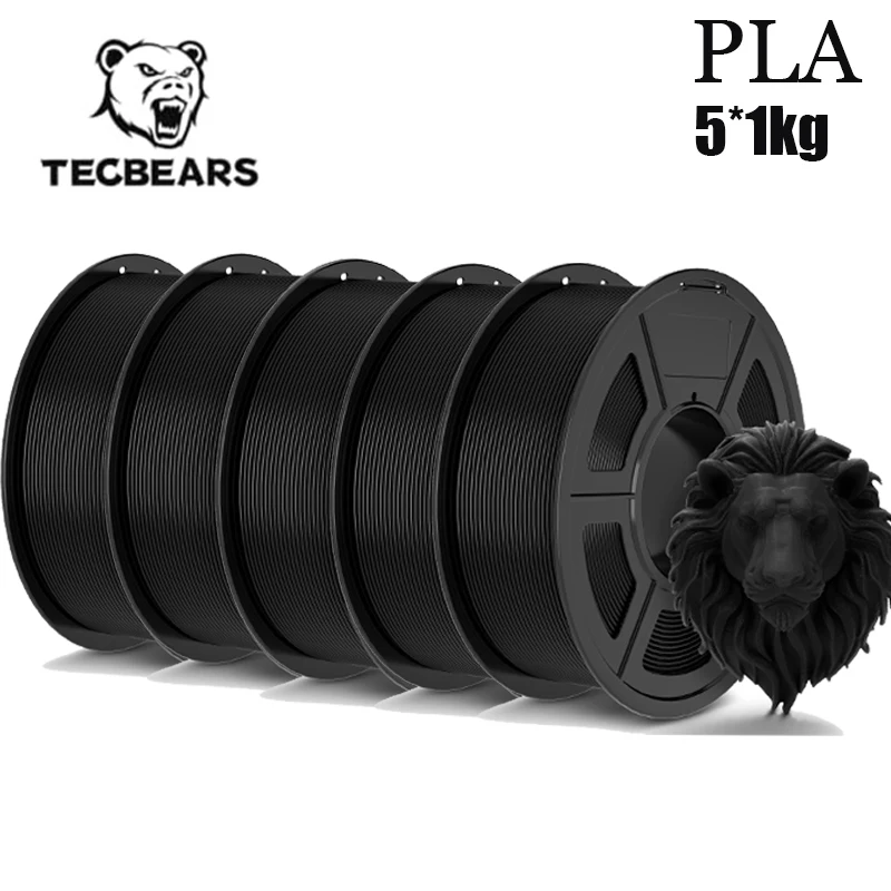TECBEARS 3D Filament 5KG PETG/HSMPETG/PLA/PLA PLUS/HSMPLA/ABS 1.75mm Netjes Gewonden Kleurrijke 3D Filamenten voor de Meeste FDM 3D Printers