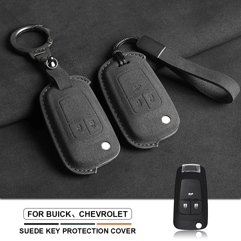 

For Chevrolet Cruze Aveo Trax Sail Malibu Captiva Opel Vauxhall For Buick ENVISION Vervno ENCORE GL6 GL8 Suede Car Flip Key Case