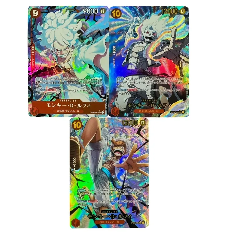 

Diy Self-made 3 шт./компл. Opcg One Piece Nika Fifth Gear Monkey D Luffy Card Коллекционная игра с героями мультфильмов Игрушка в подарок Игральные карты