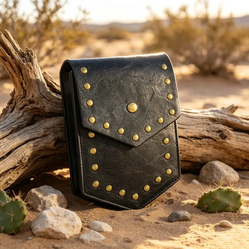 Medieval Retro Cosplay Belt Bag for Storage, LARP Role-Playing Coin Key Holder, Dark Punk Street Style Waist Pouch, Faux Leather