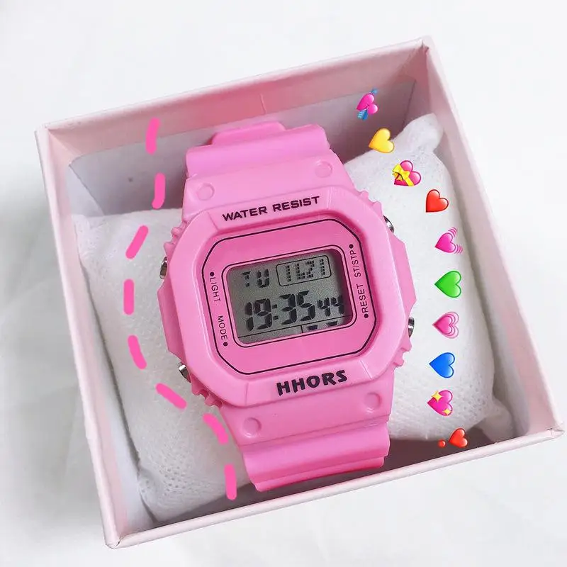 Matcha green watch female ins style students Korean version of simple net red square sports multifunctional watch