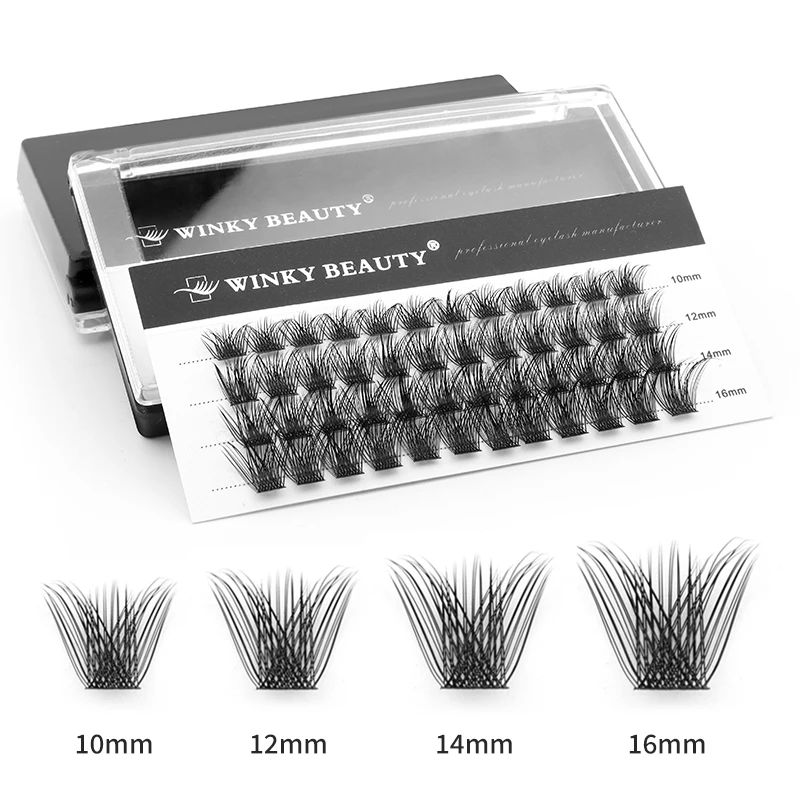 

Winky Beauty Heat Bonded Cluster Lashes Beauty Cilia Soft Ribbon Strip Eyelashes Extensions Custom Packaging False Eyelash