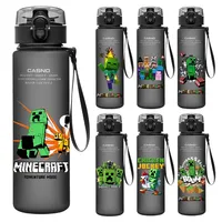 Plastic Cartoon Party Water Cup Game Minecraft Pixel Style Portable Very Light Outdoor Party Water Cup Boys Children Gift