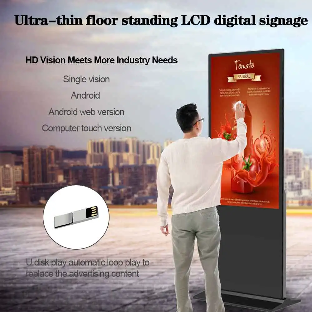 43 Inch Full Color Digital Signage Screen Floor Standing Lcd Advertising Player Digital Totem