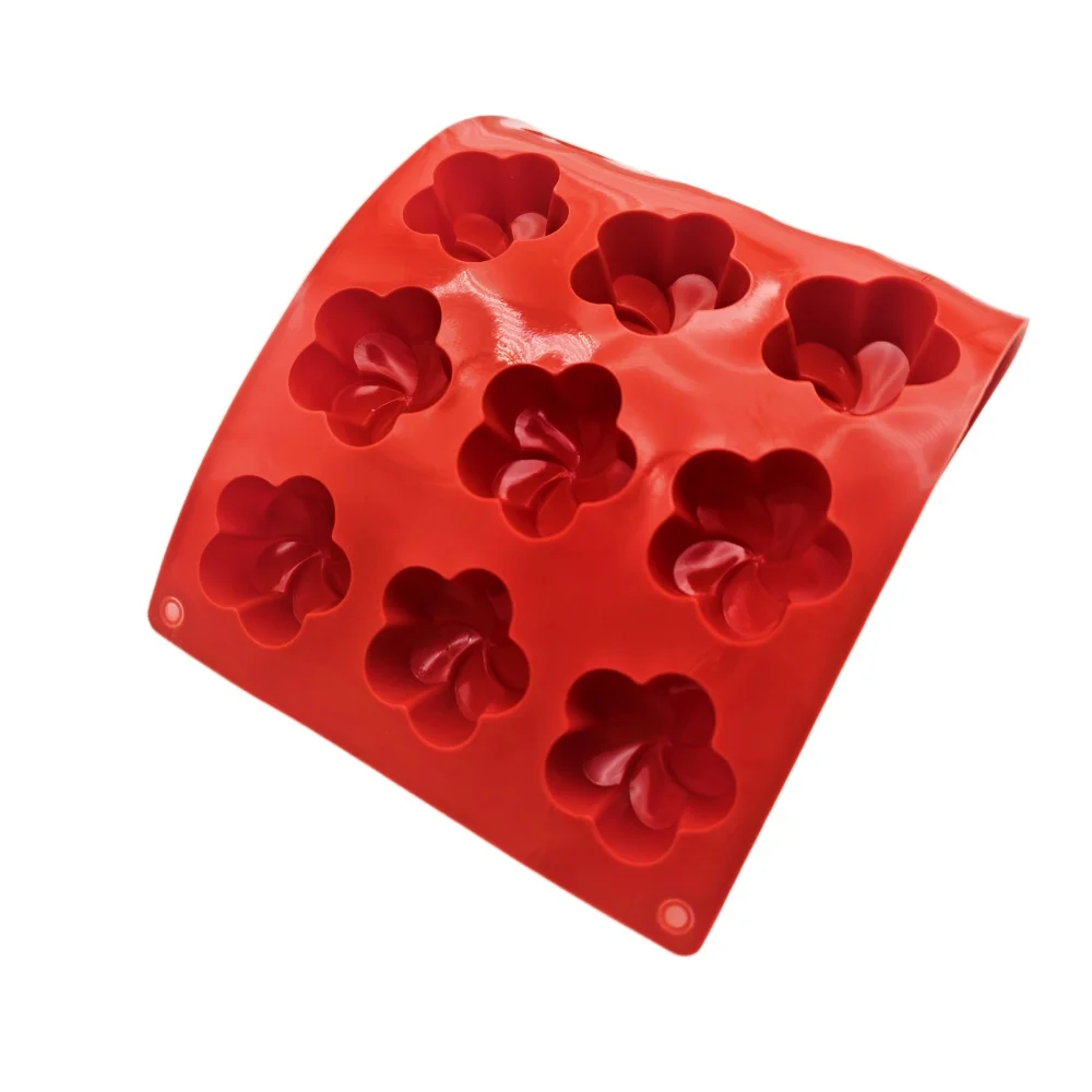 15 Hole Windmill Flower Silicone Mold Food Grade Four Petal Flower Mousse Cake Chocolate Jelly Soap Candle Mold DIY Baking Tools