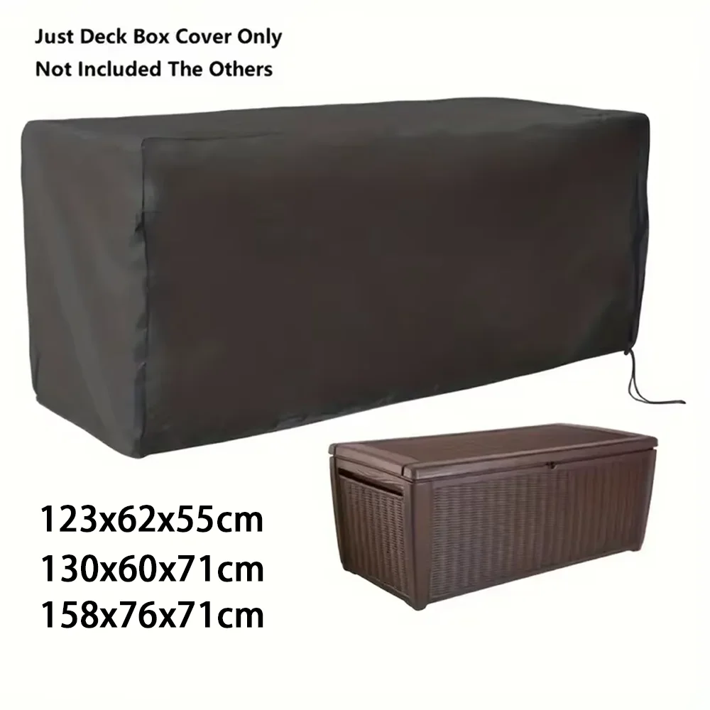 210D Outdoor Storage Bin Cover Waterproof All-Weather Dustproof Stain-Resistant Patio Deck Garden Storage Box Protector