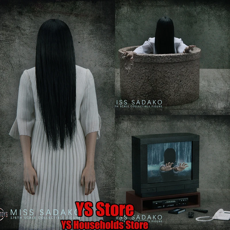 

YANTOYS JR08 1/6 Long Hair Female Ghost Action Figure Miss Sadako Mini Delicate 12" Full Set Female Soldier Model Collection