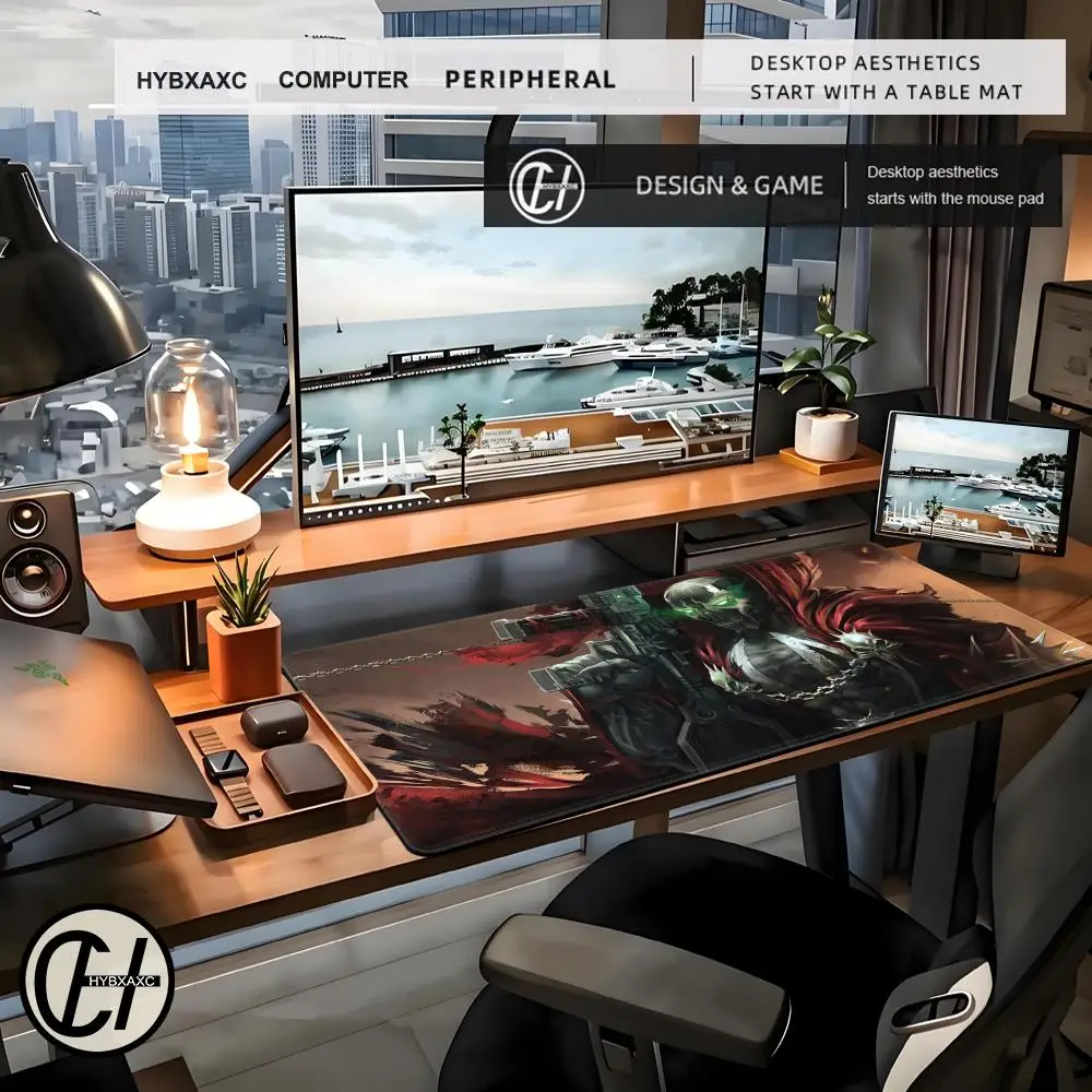 لوحة ماوس سبون للكمبيوتر اللوحي، لوحة ماوس للكمبيوتر المحمول xl لسطح المكتب، لوحة مفاتيح ألعاب لطيفة عالية الدقة بألوان قوس قزح، مشغل csgo، 90x40