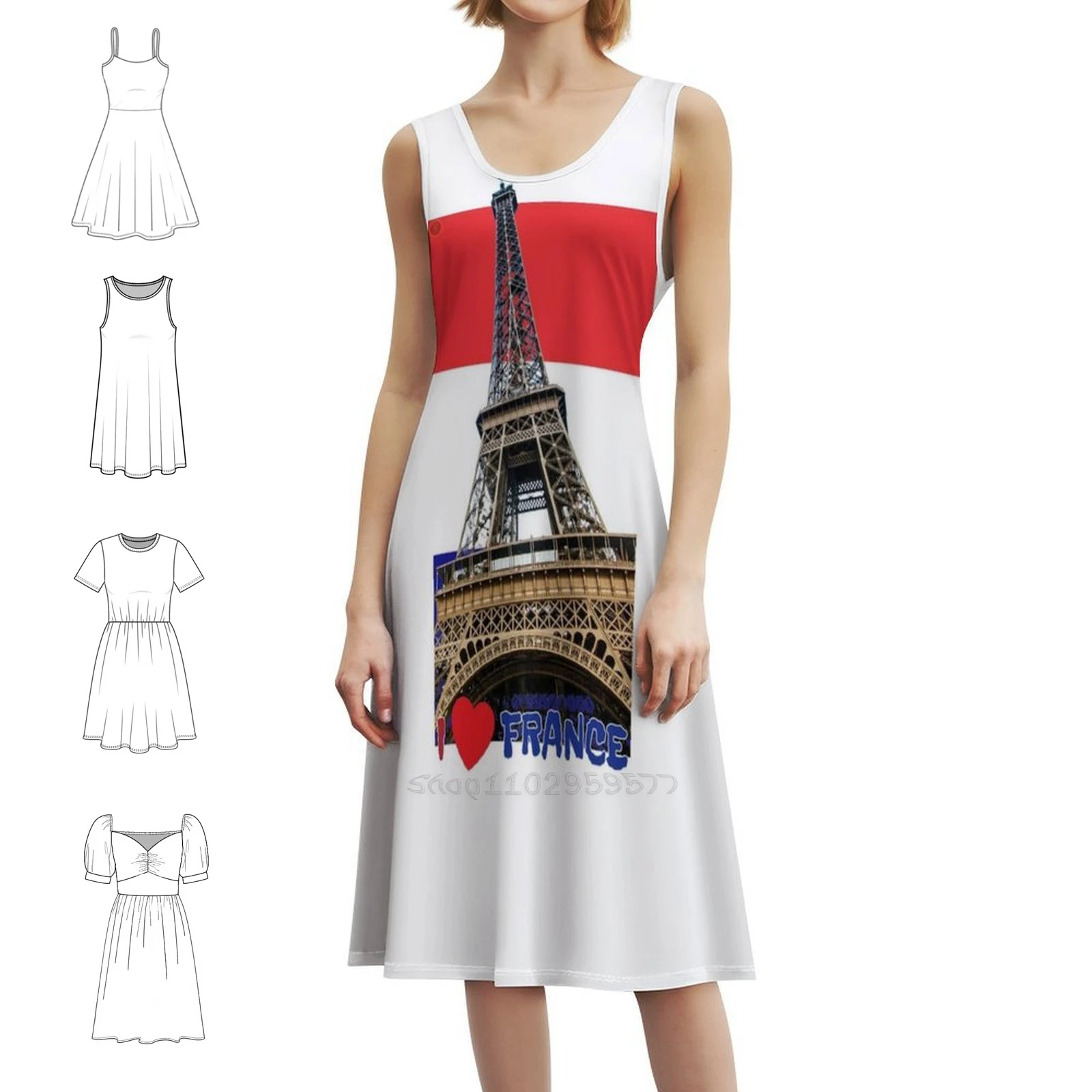 

Флаг Франции Torre Eiffel. Винтажное богемное платье с пышными рукавами или без рукавов, варианты для женщин, платье с флагом национального флага Франции