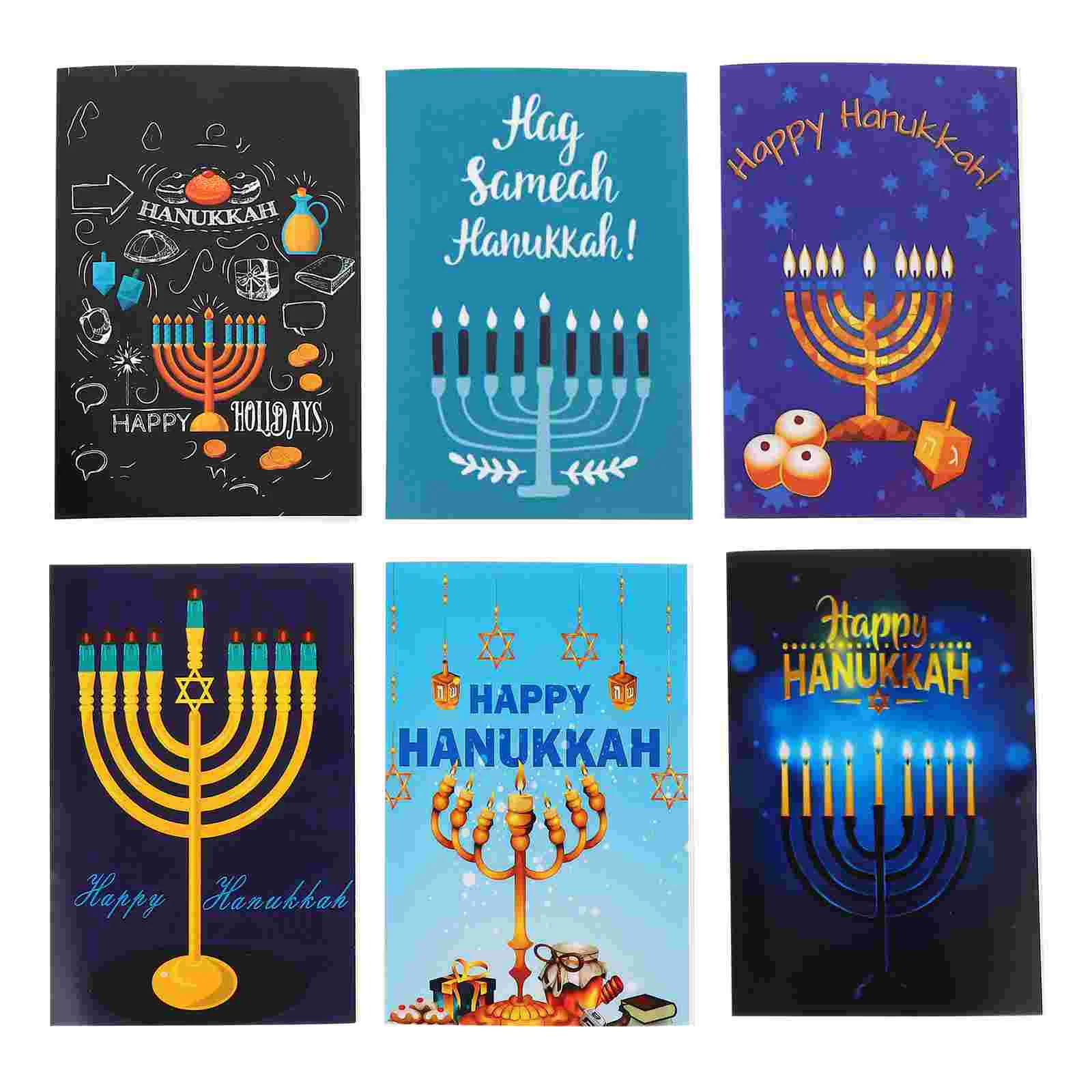 

Hanukkah Greeting Card Paper Cards for Friends Gift Party Theme Festivals Invitation Classic Blessing Handwriting Envelopes