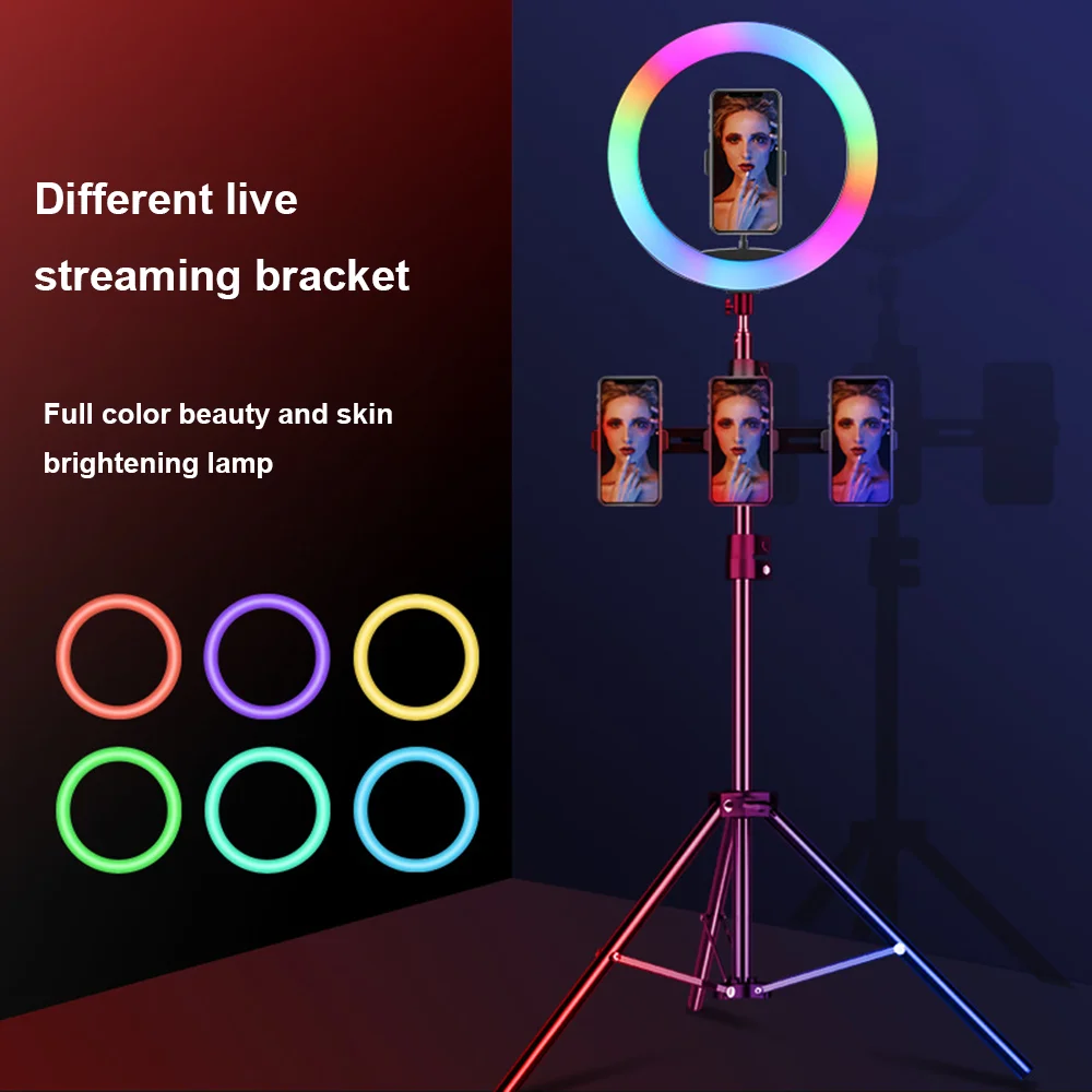 

LED selfie ring light USB remote control fill light, suitable for selfie video live streaming, with phone holder tripod