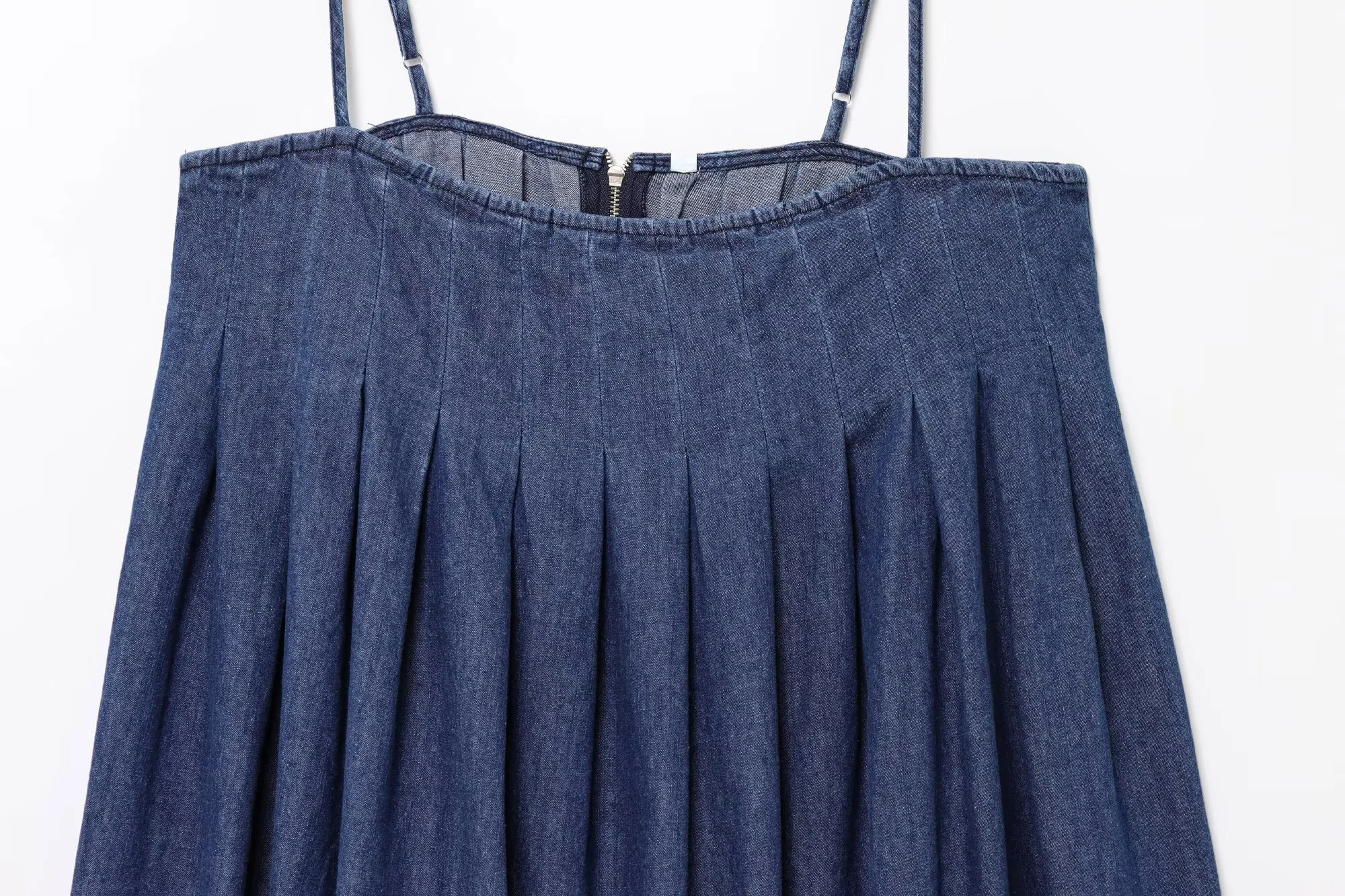 Abito corto da donna primavera ed estate nuova moda casual semplice denim collo dritto senza schienale con bretelle sottili