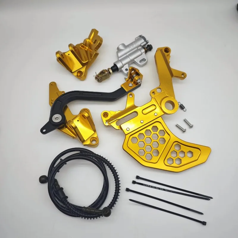 Reinforced FMO CNC Left Dual Caliper Bracket with Foot Peg Brake Bracket, Motorcycle Spare Parts for Surron Ultra Bee