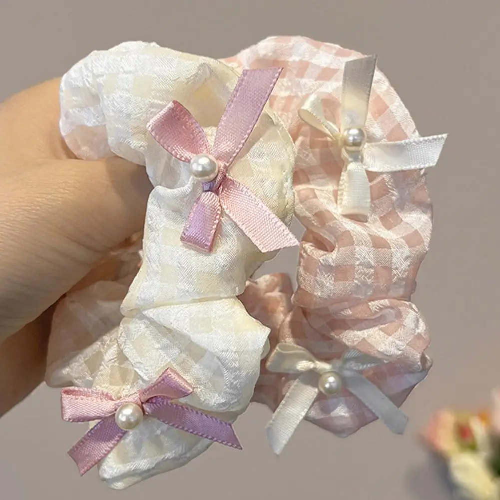 Korean Version New Trend Fabric Bow Large Intestine Circle Birthday Party Minimalist Headrope Women's Elegant Hair Accessories - Image 4