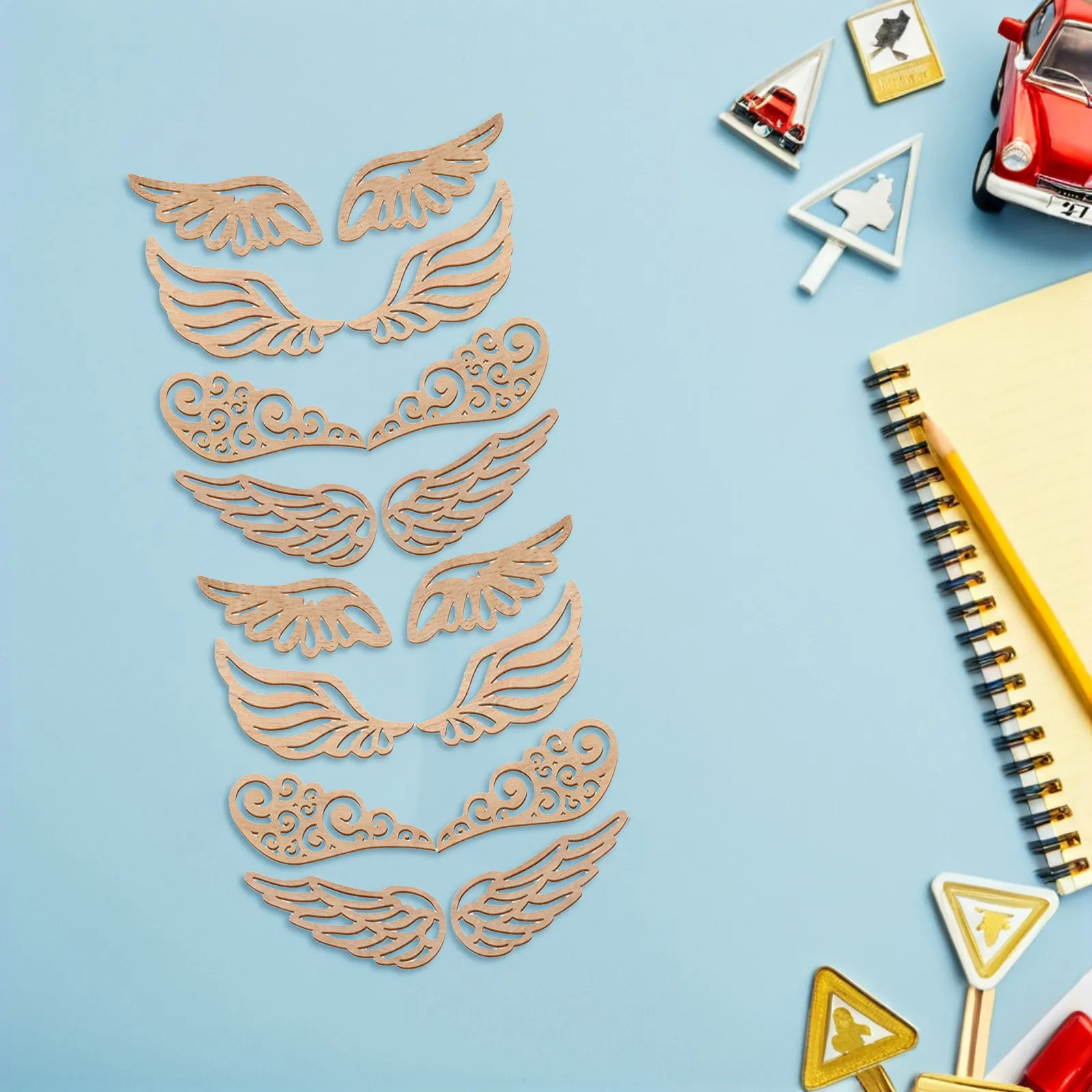 40Pcs Wood Wings Cutouts Angel Wing Shape Unpainted DIY Craft Tags Wedding Christmas Ornaments Decoration Wood Wings Cutouts