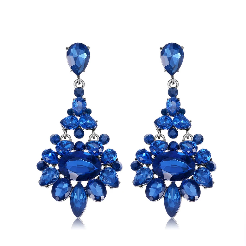 Girls Crystal Dangling Earrings with Hypoallergenic Metal Elegant Jewelries for Banquet Travel Dating Shopping image 6
