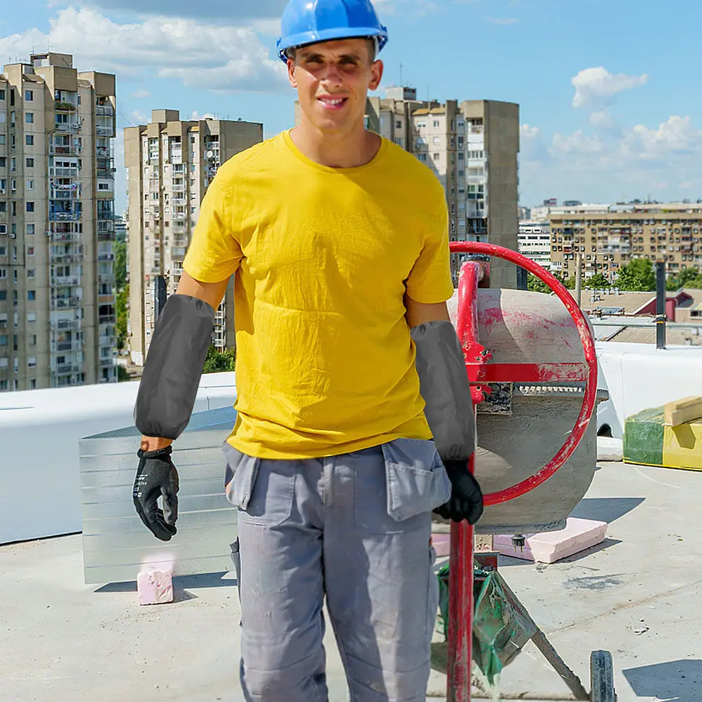 

2 пары водонепроницаемых утолщенных длинных маслостойких нарукавников для защиты рук при готовке, уборке и промышленных работах