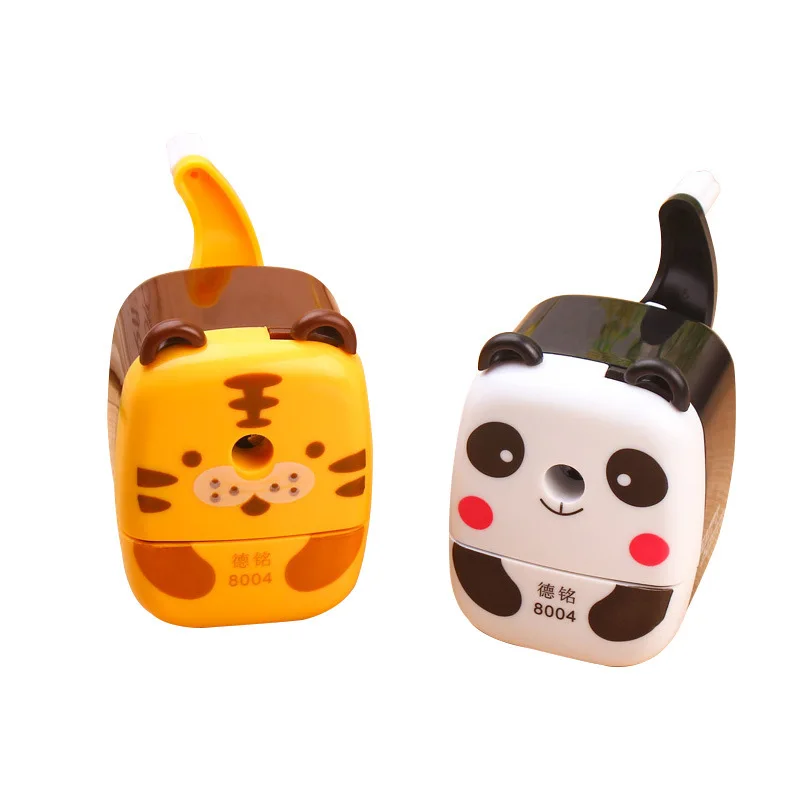 Cute Cartoon Animals Lápis Sharpener, Hand Crank, Manual Pen Cutter Tool, Panda