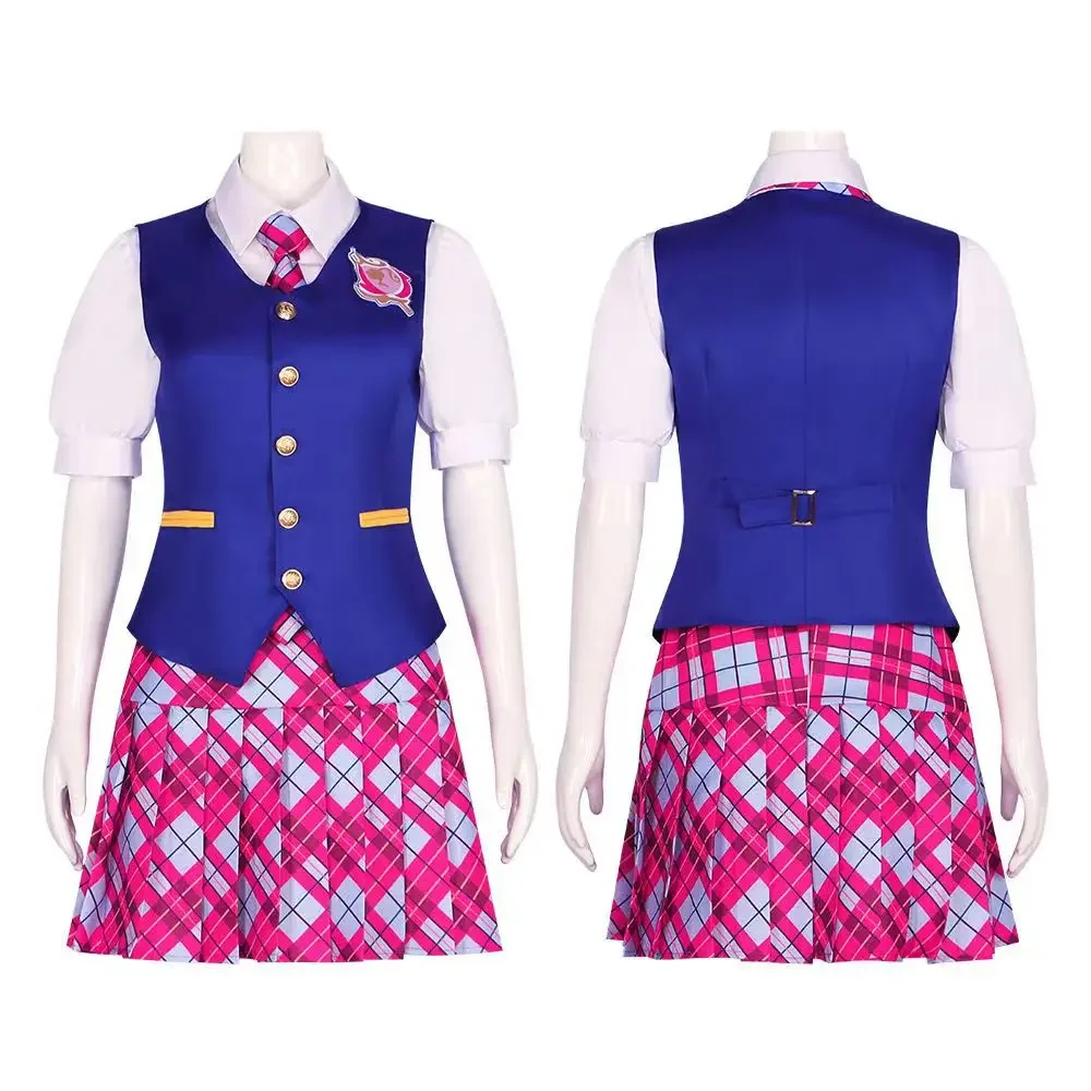 

Movie Barbiee Cosplay Costume Halloween Princess Dress Delancy Wen COS Outfit Women School Uniform Top Skirts Carnival Party