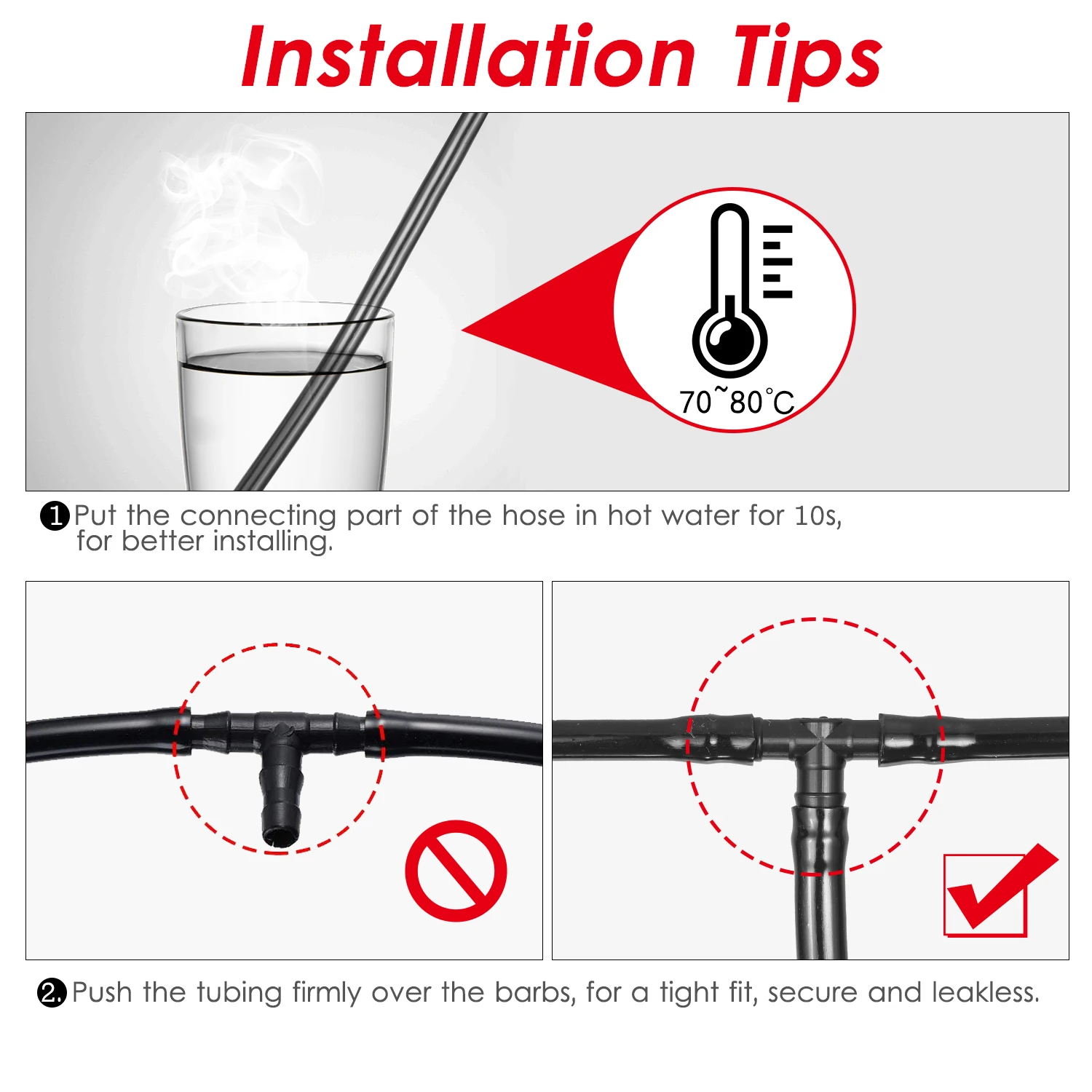 Picture 5: KKmoon 200 Pieces Drip Irrigation Fitting Kit - 1/4 Inch Barbed Connectors for Garden Lawn Systems (20 4-Way, 20 Elbows, 80