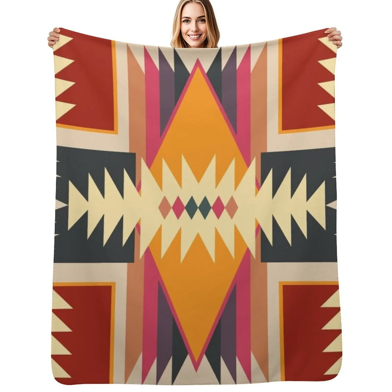 

Navajo Design Eight Throw Blanket Cozy Throw Blanket Birthday Gift for Him Her