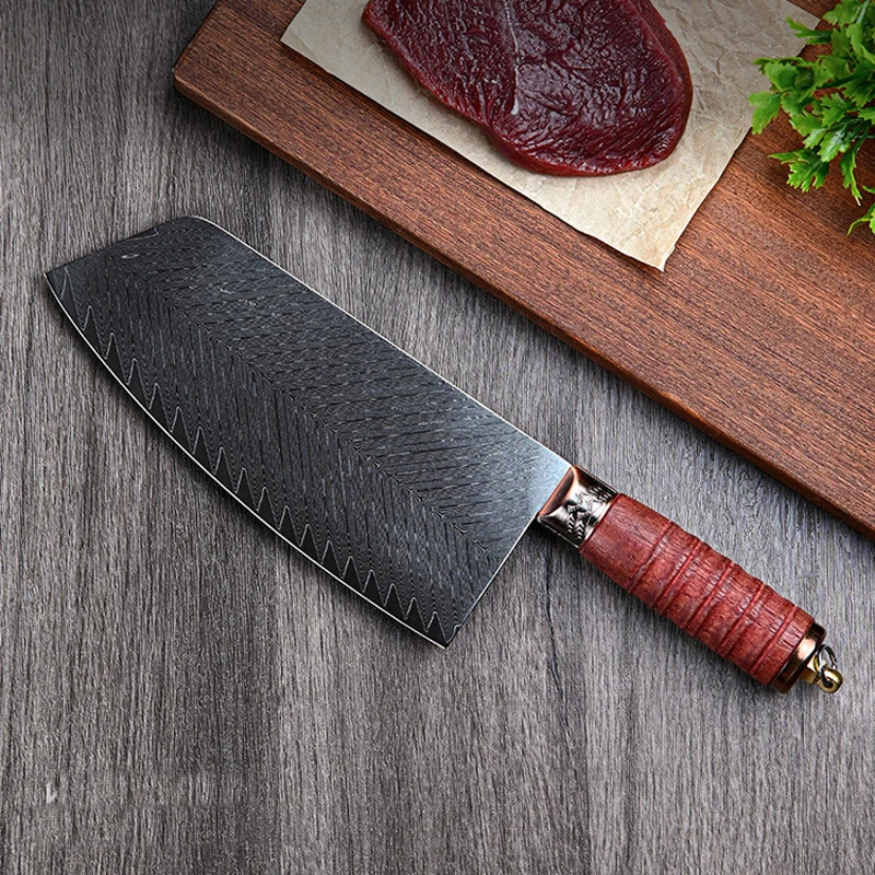 

Chinese Knife Cleaver Knife Damascus Steel Ergonomics & Comfortable Handle Kitchen Knives Household Slicing Knife Cooking Tools