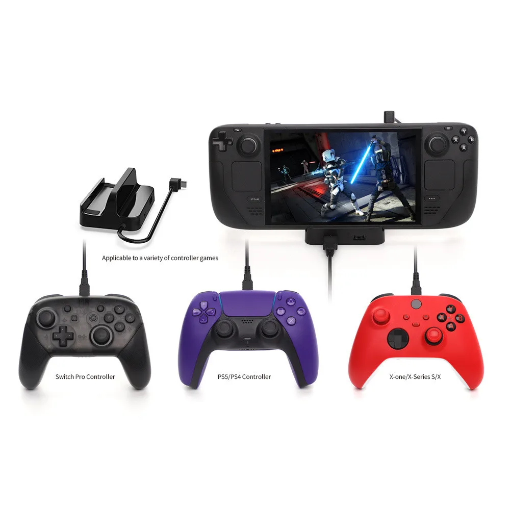 スチームデッキTY-2832トップホスト充電ベーススチームデッキホスト充電ベース、3つのUSB拡張ポートハブ付き2.0