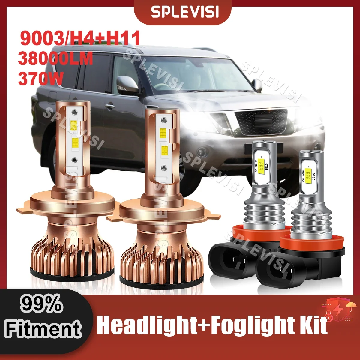 

Car Light Pure White LED Bulbs For Nissan Patrol 2007 2008 2009 2010 2011 2012 Headlight H4 High Low Beam H11 Foglamp Kit