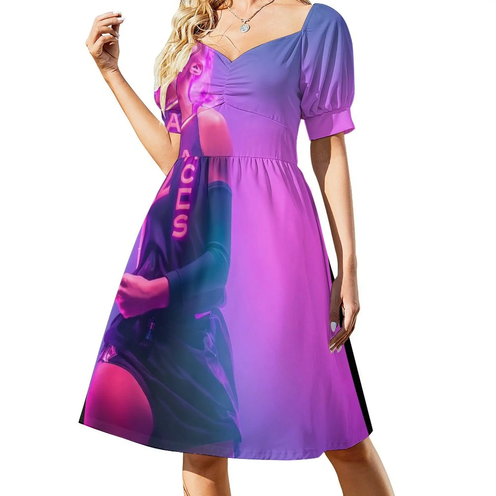 

Aja Wilson - Art Short-Sleeved Dress elegant chic wedding evening dresses women clothing 2025 new arrivals