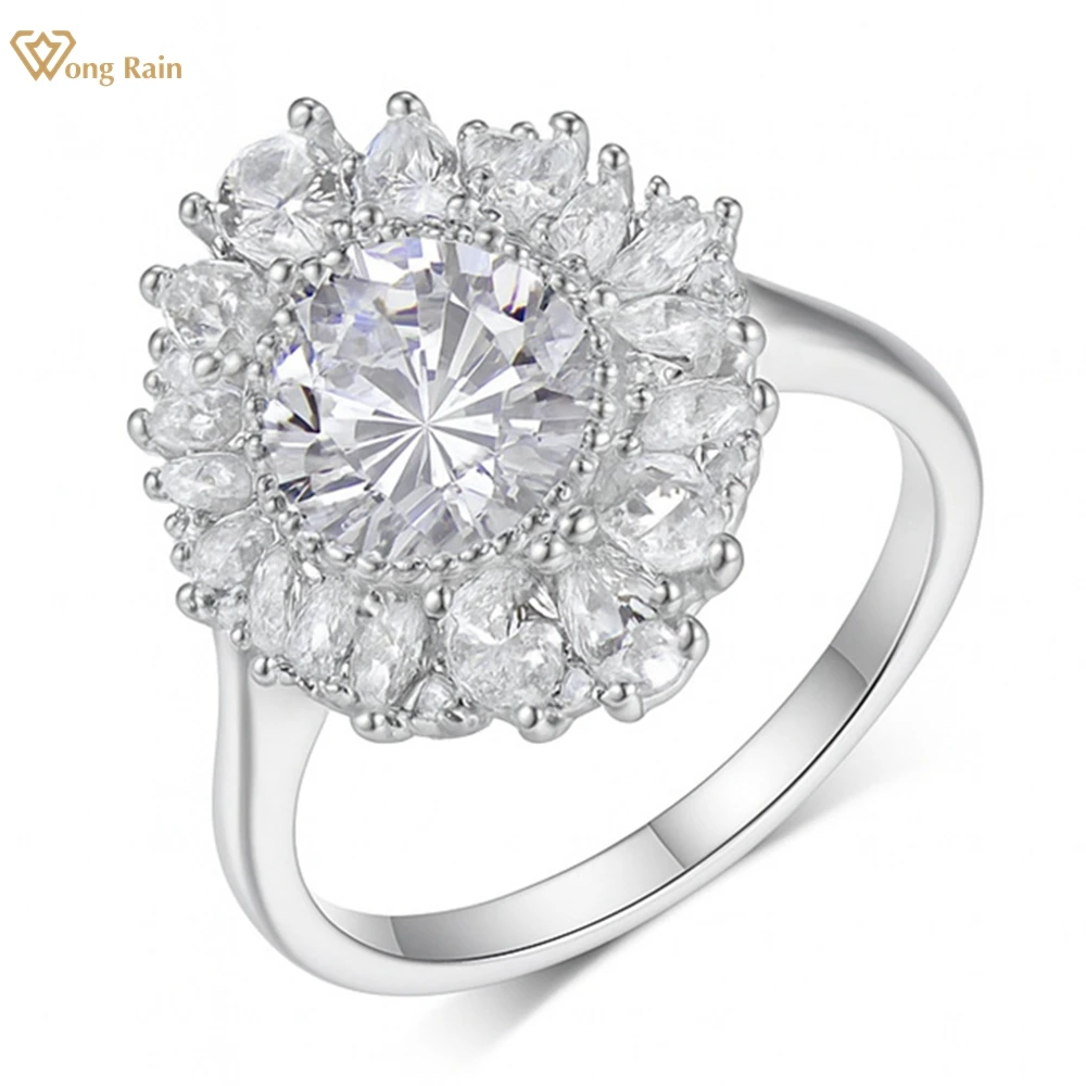 

Wong Rain Стерлинговое Серебро 925 пробы 3EX VVS1 D Цвет Круглая огранка 2 карата Настоящие муассанитовые бриллианты Драгоценные камни Свадебные обручальные кольца Изысканные ювелирные изделия
