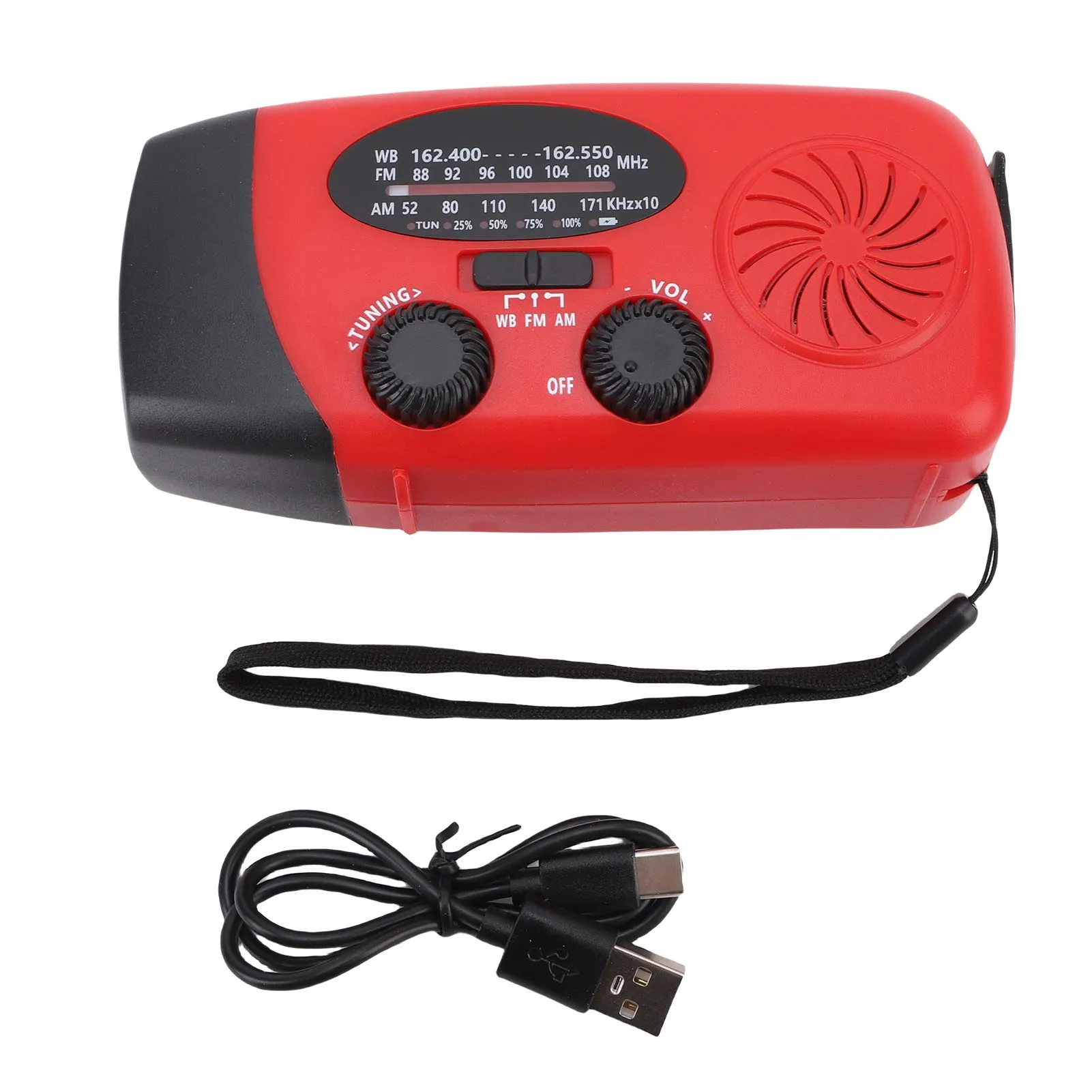 

Радиоприемник для выживания с ручным приводом, AM/FM/NOAA, солнечной зарядкой, фонариком LED и функцией SOS