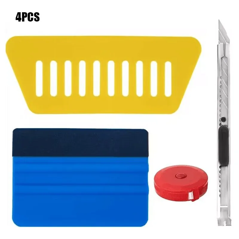 4 piece car vinyl wrap film sticker wrap tool kit artisan knife tape measure scraper Trimmer