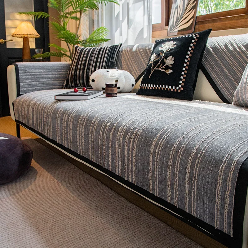 

2024 New Sofa Cushion Four Seasons Universal Non-slip Stain-resistant Advanced Sense Cushion Chenille Sofa Cover Cloth Towel