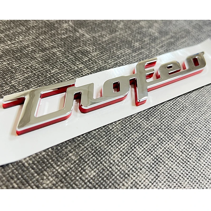 Silver/Red 3D SQ4 Emblem Sticker Rear Trunk Stickers Decals for Trofeo Ghibli Gransport Quattroporte Granlusso Maserati Sticker