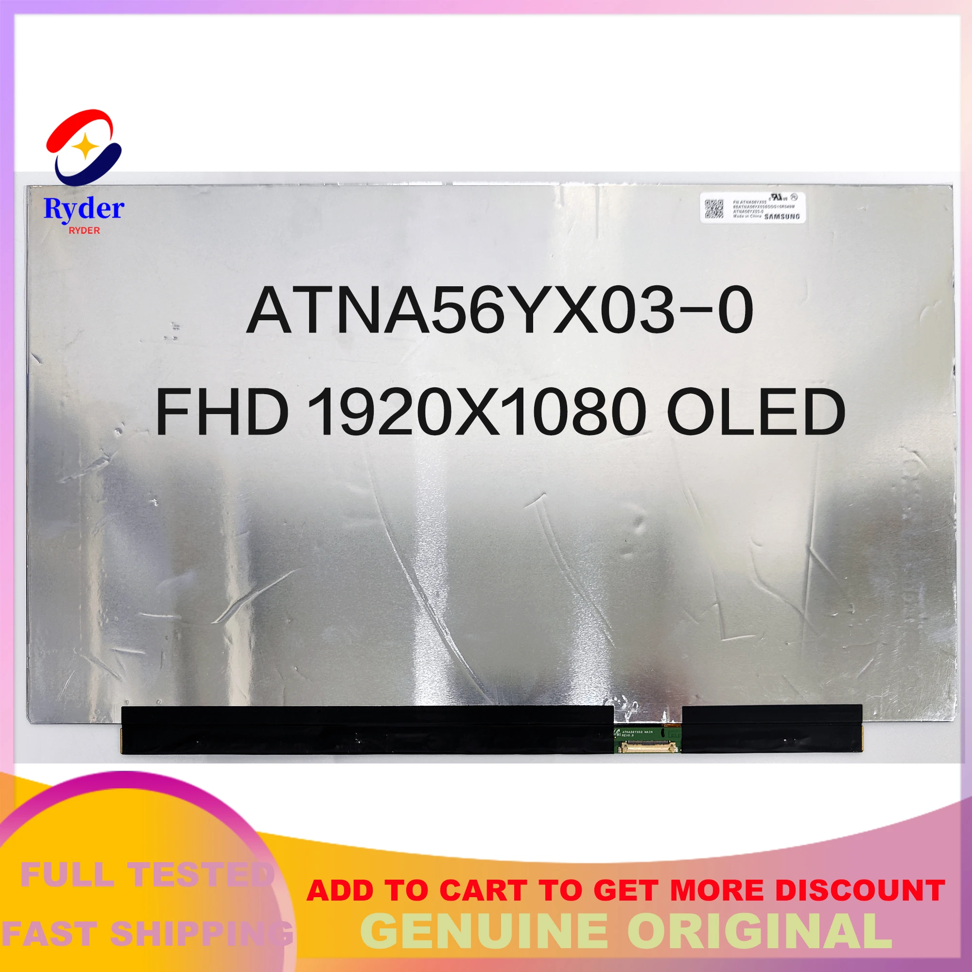 Original ATNA56YX03 15.6-Inch FHD OLED ATNA56YX03-0 SDC4161 LCD Display Replacement For ASUS M3500Q k3500p M5100U M6500 M3500QC