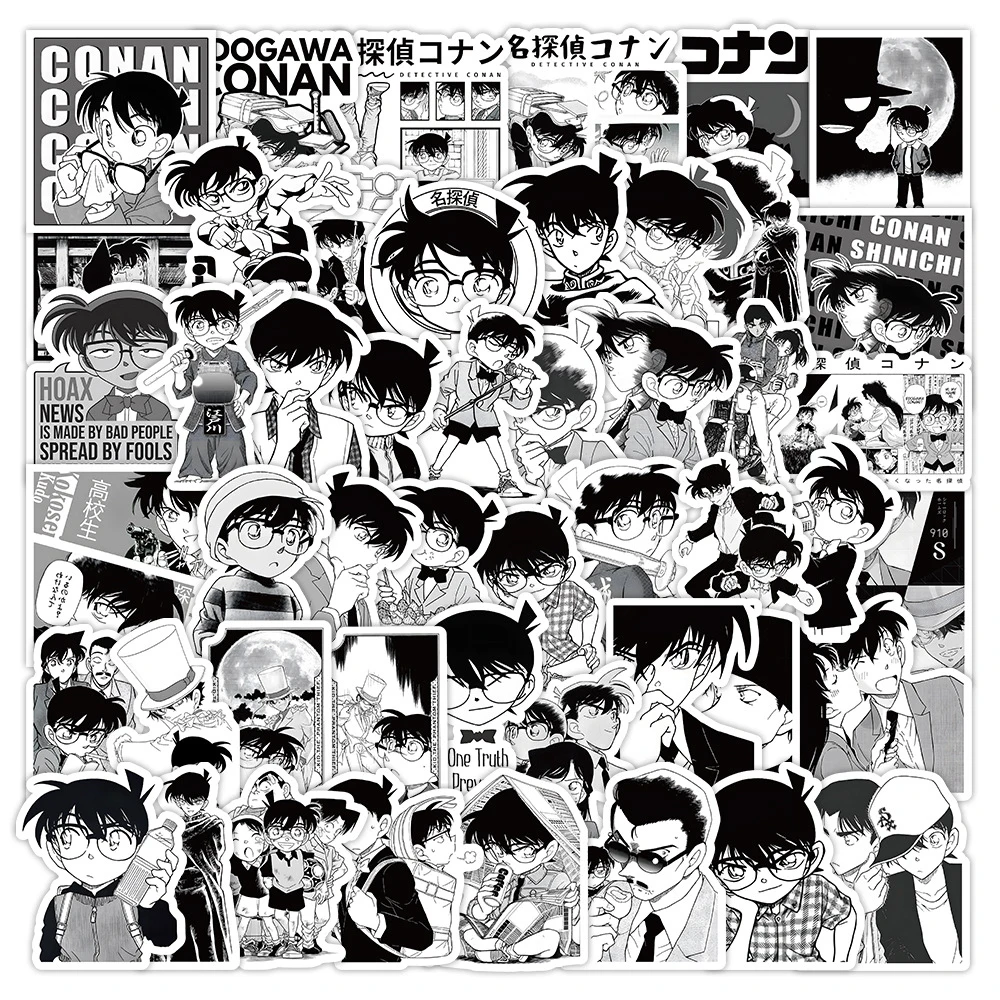 Cool Anime Detective Conan Stickers Graffiti Luggage Laptop Car Bike Skateboard Cute Reward Cartoon Decals Toy DIY Sticker Gifts