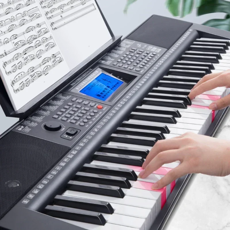 Teclado electrónico inteligente para principiantes, adultos, niños y profesores preescolares, piano casero multifuncional especializado de 61 teclas