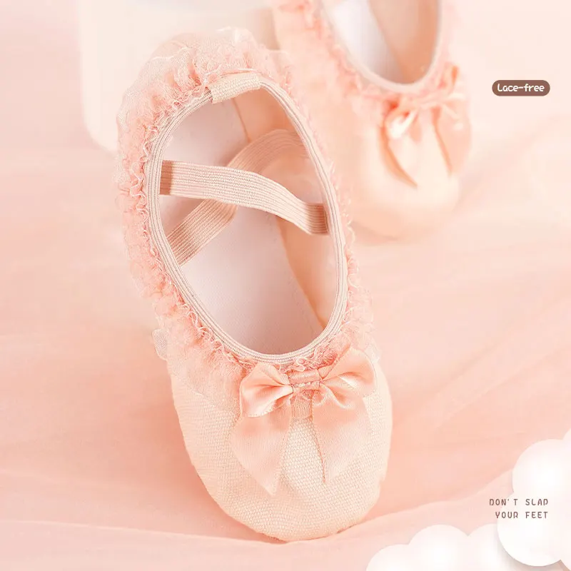 Sales Ballet Dance Shoes Girls Toddler Ballet Slippers Lace Canvas Slip On Ballet Flats For Dancing