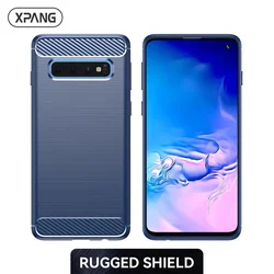 Custodia su Samsung S10 Cover antiurto custodia in Silicone TPU in fibra di carbonio spazzolata per custodie SAMSUNG Galaxy S10e S10 Plus Lite 5G