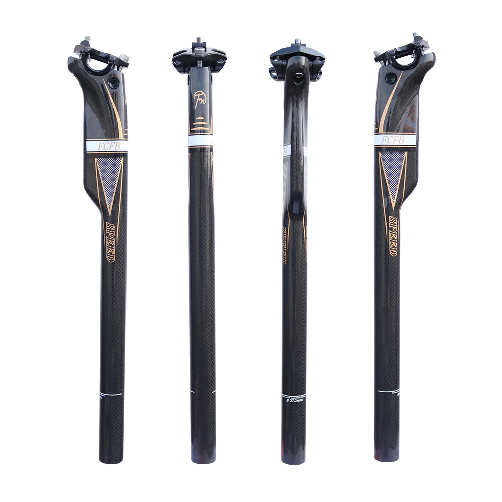 carbon seatpost FCFB gold MTB Road Bicycle Seatposts Seat tube Seat Bicycle 27.2/30.8/31.6*350/400mm 3K bicycles parts