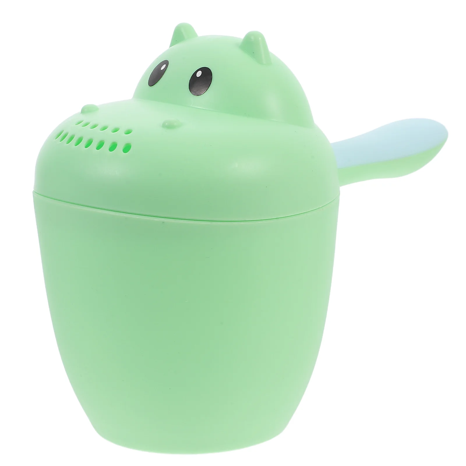 2pcs Baby Shampoo Rinse Cup Cute Hippo Bath Mug Light Green Hair Wash Toddler Spoon Pour Water Kids Bath Time