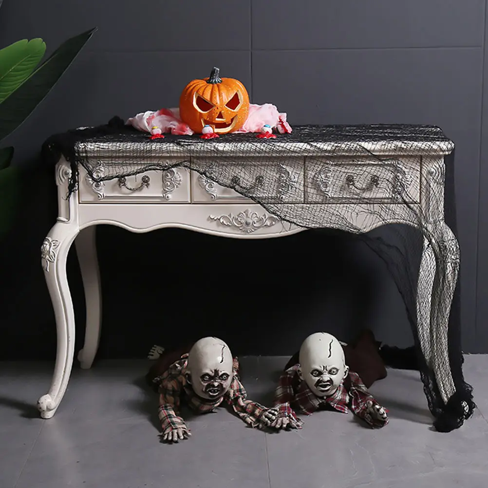 Black Creepy Gauze Haunted Scary Halloween Fabric Cloth Outdoor Indoor Party Decorations Supplies Halloween Decoration