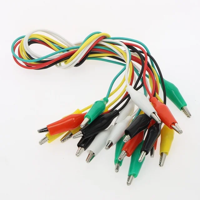 10 sztuk zaciski krokodylkowe elektryczne DIY przewody pomiarowe aligator dwustronne zaciski krokodylkowe Roach klip przewód mostkujący bateria