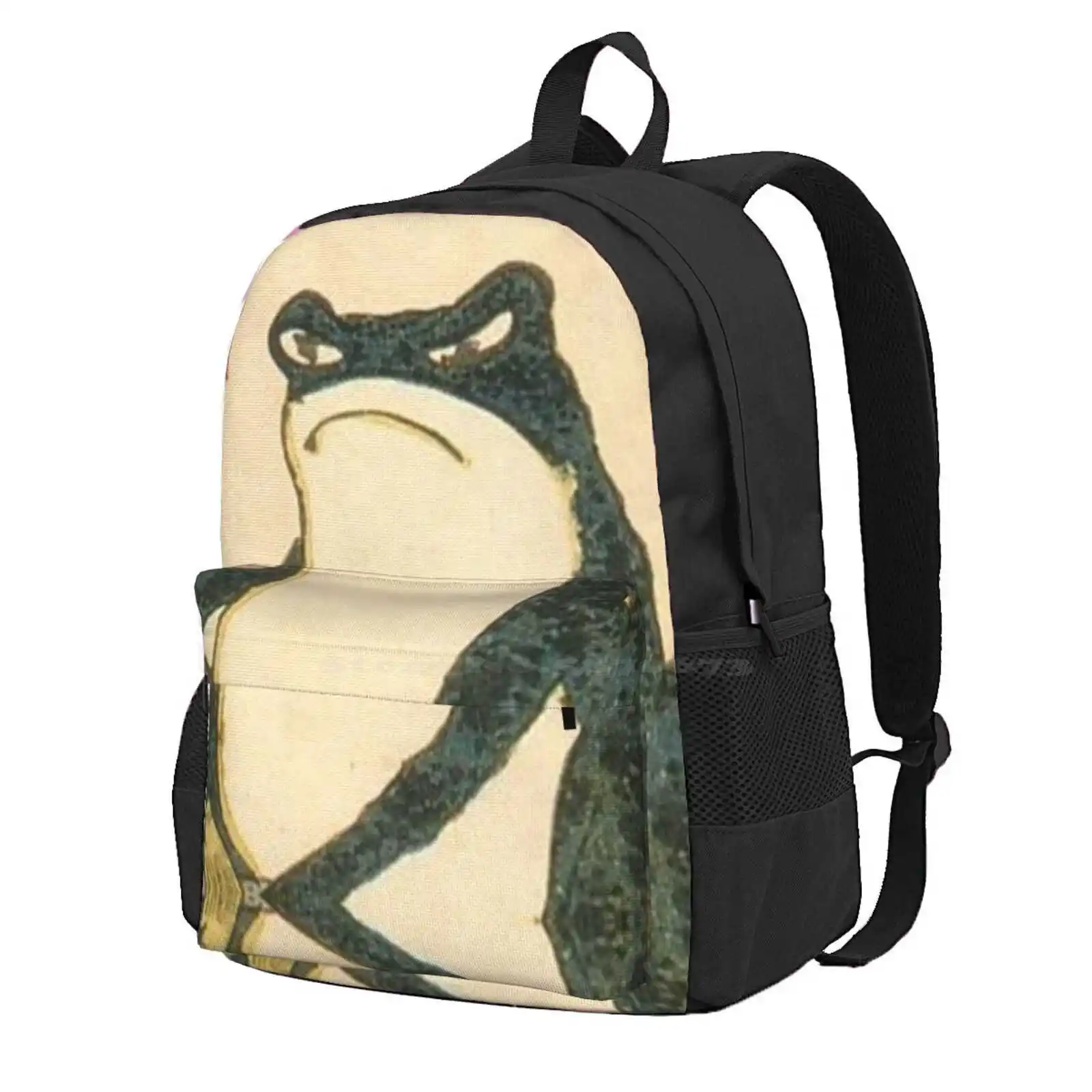 Matsumoto Hoji Japanese Poster Hot Sale Schoolbag Backpack Fashion Bags Funny Matsumoto Hoji Frog Japanese Asian Woodblock