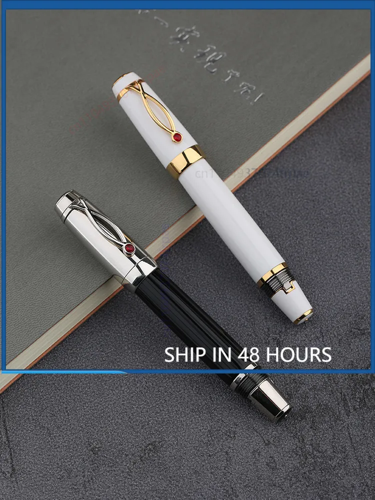 For MAJOHN X1 Resin Fountain Pen Retractable EF Art Iridium Nib Support Ink Cartridge Journal Writing Gift Pen