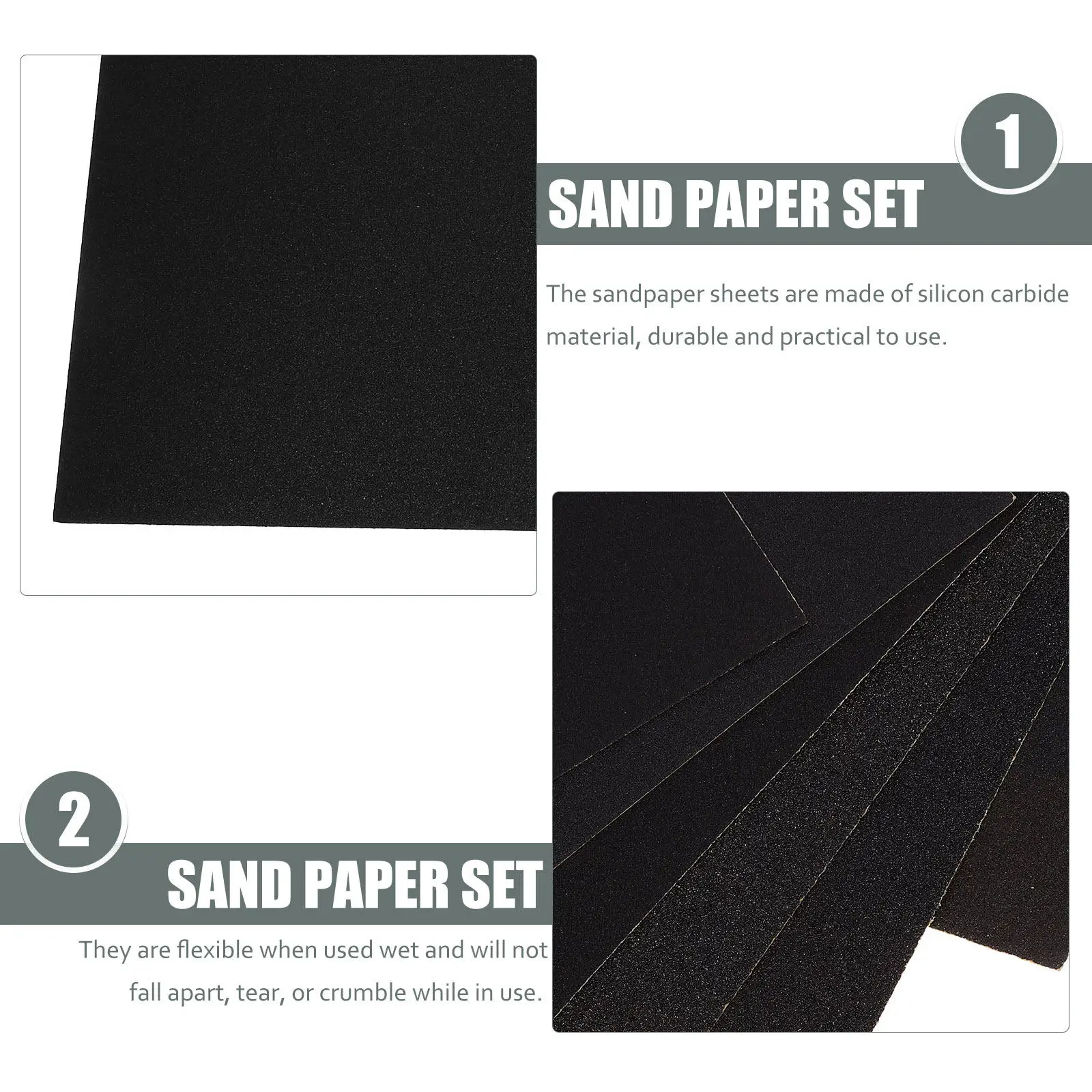 9Sheets Square Sandpaper Assortment 60 80 100 120 150 180 220 240 320 Grit for Dry Wet Sanding Polishing Wood Metal Car Paint