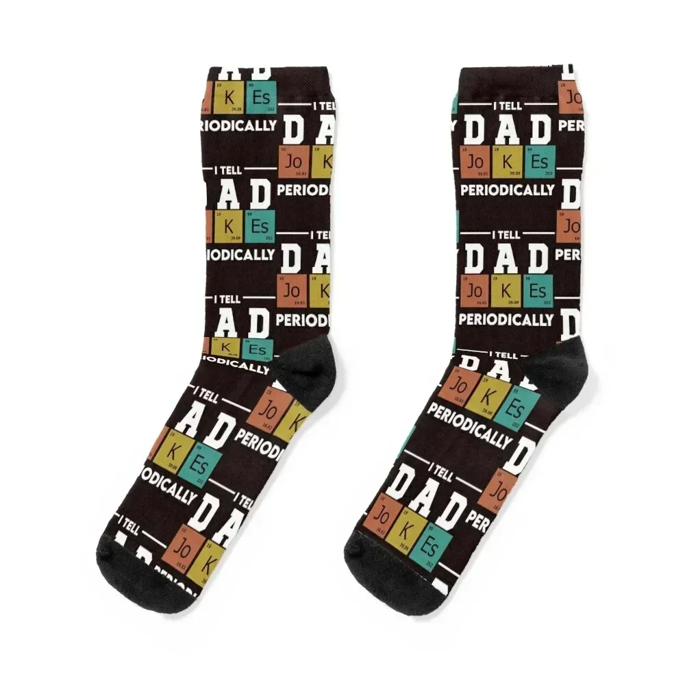 I Tell Dad Jokes Periodically vintage Socks with print cotton Christmas Rugby Socks Girl Men's