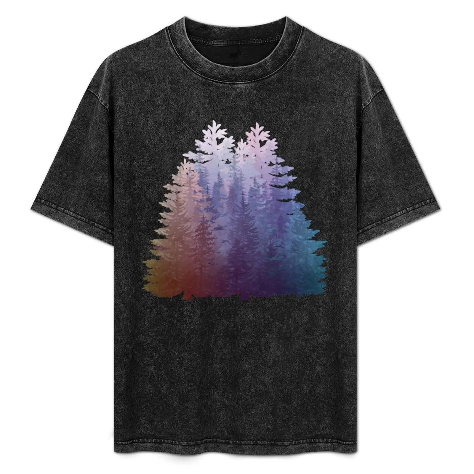 

My Misty Secret Forest Pine Trees T-Shirt Casual All Match Short Sleeve T-Shirt