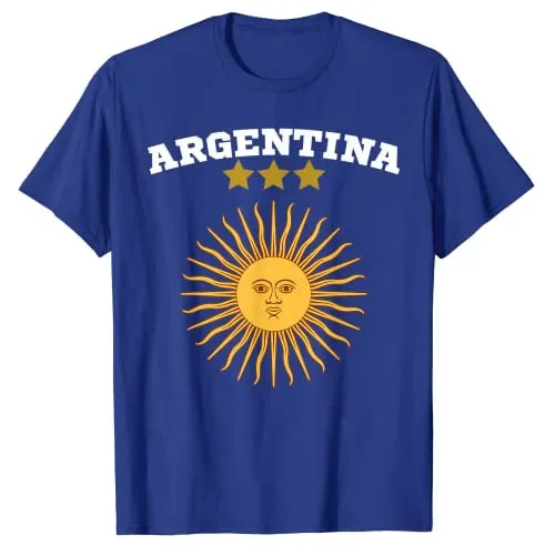 Argentina Campeones Del Mundo 2022 T-Shirt Argentina 3 Stars Argentinian Goat Three Stars Graphic Tee Tops Commemorative Gift