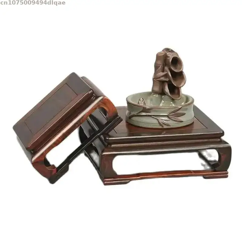 

Natural Rosewood Carving Indoor Plant Decoration Frame Flower Pot Buddha Pedestal Handicraft Display Miniature Model Base